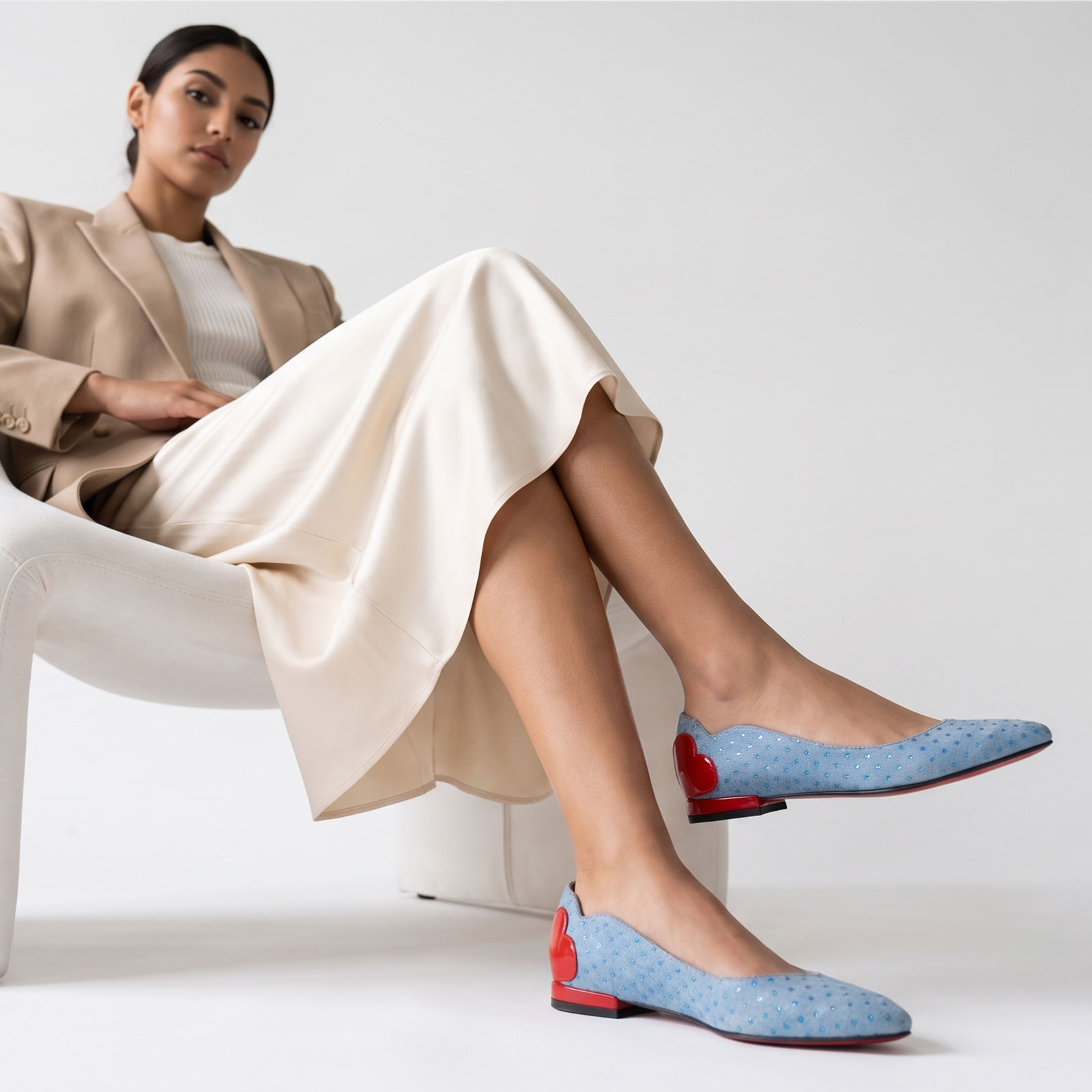 BALERINA DENIM CELESTE COSIDO